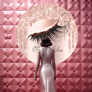 Sticker Rond Yeux nuptiales de parties scintillantes de rose de