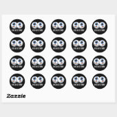 Sticker Rond Yeux Yeux Bébé Funny Ice Eyeballs Pun (Feuille)