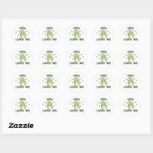 Sticker Rond YiaYia m'aime grenouille (Feuille)