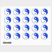 Sticker Rond Yin bleu Yang (Feuille)