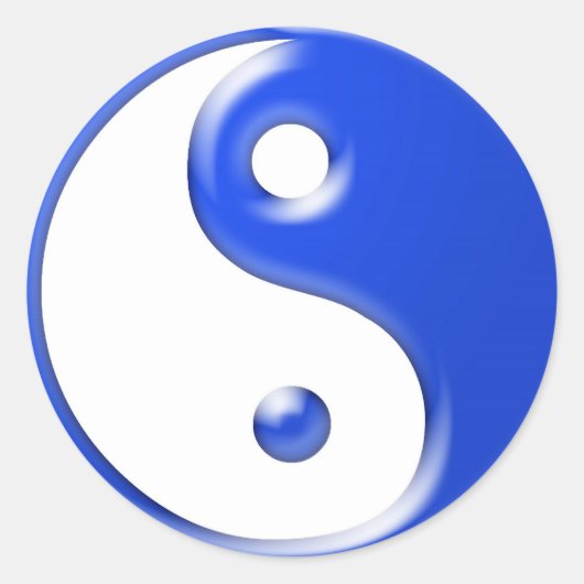 Sticker Rond Yin bleu Yang (Devant)