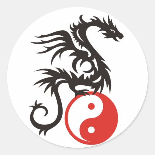 Sticker Rond Yin et Yang Dragon (Devant)