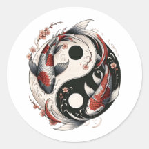 Yin et Yang poissons Koi japonais