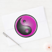 Sticker Rond Yin et Yang roses (Enveloppe)