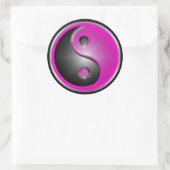 Sticker Rond Yin et Yang roses (Sac)