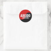 Sticker Rond Yin Yang Aikido 1 (Sac)