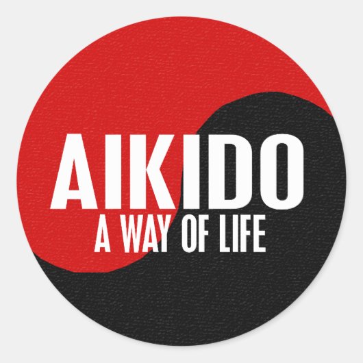 Sticker Rond Yin Yang Aikido 1 (Devant)