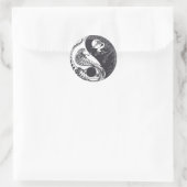 Sticker Rond Yin Yang Animal Art, Snake vs Bird (Sac)