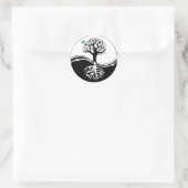 Sticker Rond Yin Yang Arbre De Vie Noir & Blanc (Sac)
