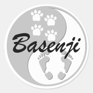 Sticker Rond yin yang basenji