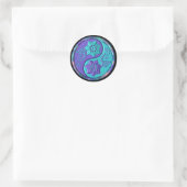 Sticker Rond Yin Yang Bleu et Violet (Sac)