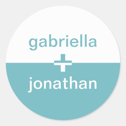 Sticker Rond Yin yang bleu turquoise plus nom personnalisé préf (Devant)