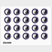 Sticker Rond Yin Yang Blue Tranquillité Zen Energy Chi Party (Feuille)