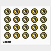 Sticker Rond Yin Yang Braided Sun (Feuille)