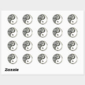 Sticker Rond Yin Yang Chrome (Feuille)