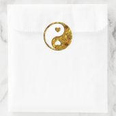Sticker Rond Yin & Yang / Coeurs or (Sac)