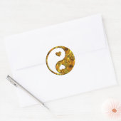 Sticker Rond Yin & Yang / Coeurs or (Enveloppe)