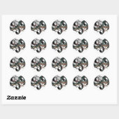 Sticker Rond Yin Yang Design (Feuille)