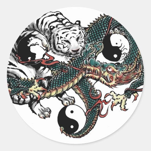 Sticker Rond Yin Yang Design (Devant)