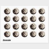 Sticker Rond Yin yang Double Dragon (Feuille)