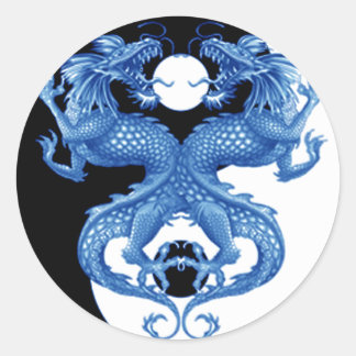 Sticker Rond Yin Yang Dragon 2