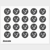 Sticker Rond Yin Yang Dragons (Feuille)