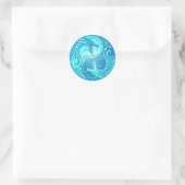 Sticker Rond Yin Yang Dragons, bleu clair (Sac)