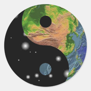 Sticker Rond Yin Yang Earth