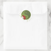 Sticker Rond Yin Yang et les fleurs (Sac)