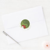 Sticker Rond Yin Yang et les fleurs (Enveloppe)