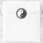 Sticker Rond Yin & Yang Floral Design (Sac)