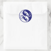 Sticker Rond YIN & YANG Geckos white + votre idée (Sac)