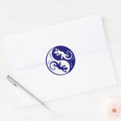 Sticker Rond YIN & YANG Geckos white + votre idée (Enveloppe)