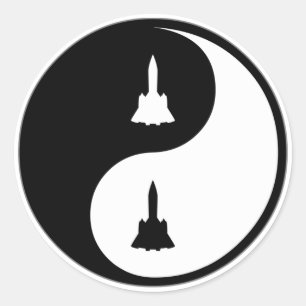 Sticker Rond Yin Yang génie aérospatial