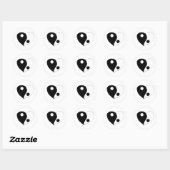 Sticker Rond Yin Yang Heart (B/W) (Feuille)