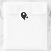 Sticker Rond Yin Yang Heart (B/W) (Sac)