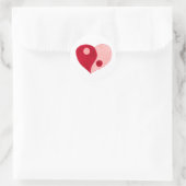 Sticker Rond Yin Yang Heart (Rouge/Rose) (Sac)
