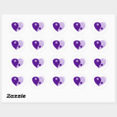 Sticker Rond Yin Yang Heart (Violet/Lilac) (Feuille)