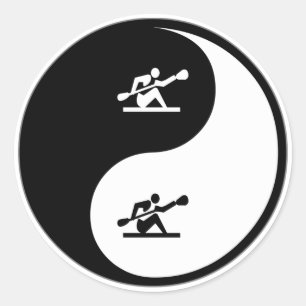 Sticker Rond Yin Yang Kayak
