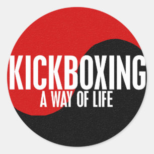 Sticker Rond Yin Yang Kickboxing 1
