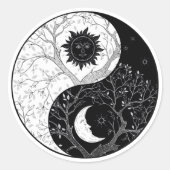 Sticker Rond Yin & Yang / Lune & Sun Harmony Classic Round Stic (Devant)
