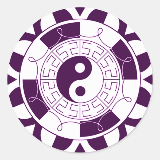 Sticker Rond Yin Yang Mandala (Devant)