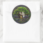 Sticker Rond Yin Yang Mandala Arbre de vie (Sac)