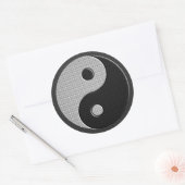 Sticker Rond Yin Yang moderne en fibre de carbone style d'impre (Enveloppe)
