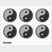 Sticker Rond Yin Yang moderne en fibre de carbone style d'impre (Feuille)