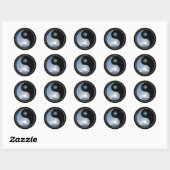 Sticker Rond Yin Yang Moon Sun (Feuille)