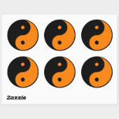 Sticker Rond Yin Yang - orange 1 (Feuille)