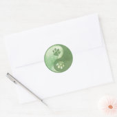 Sticker Rond Yin Yang Paw Green (Enveloppe)
