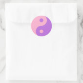 Sticker Rond Yin Yang rose et violet (Sac)