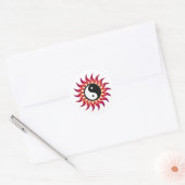 Sticker Rond Yin Yang Sun flamboyant (Enveloppe)